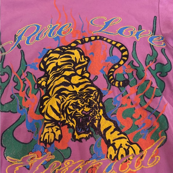 Urban Outfitters Pink Pure Love Cropped Graphic Tee Womens Small - Picture 2 of 4